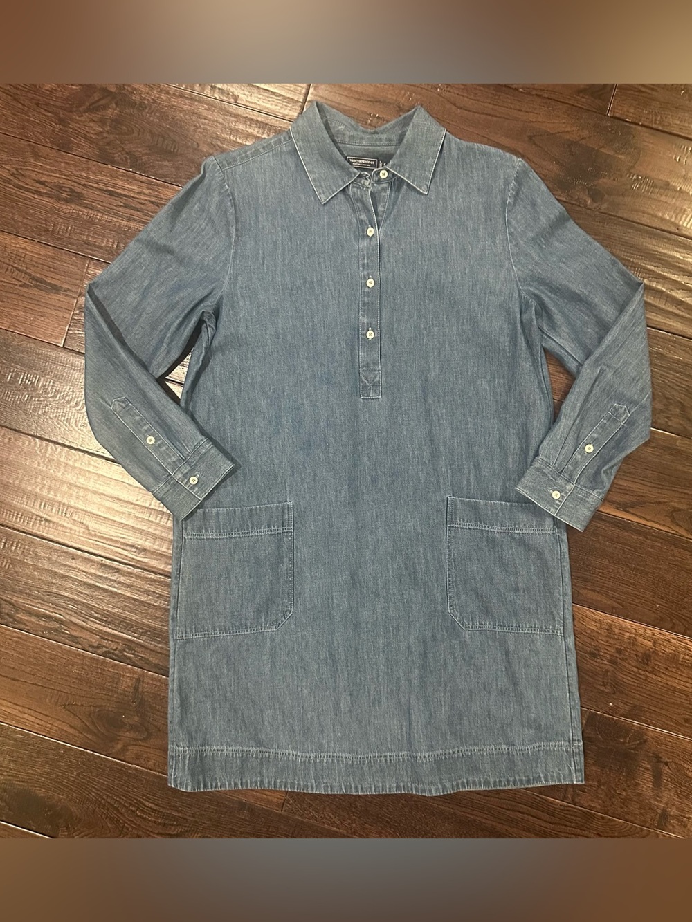 Vineyard Vines Women’s Denim S Small Shift Shirt Dress Chambray Blue New Soft